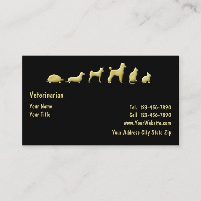 Classy Pet Theme Business Card (Front)