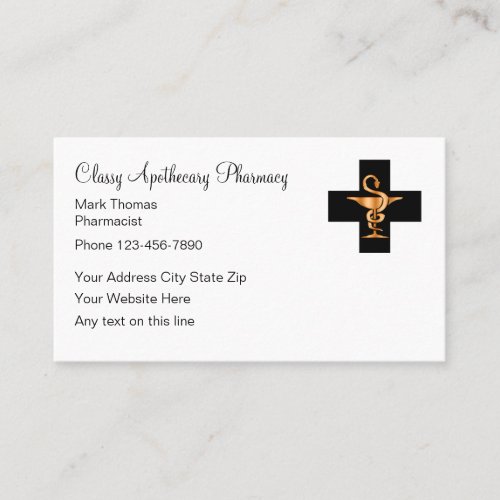 Classy Pharmacy Apothecary Pharmacist Business Card