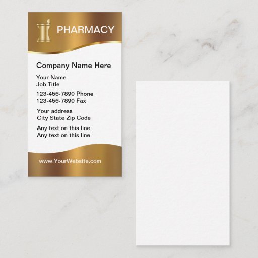 Customizable Classy Pharmacy Business Cards