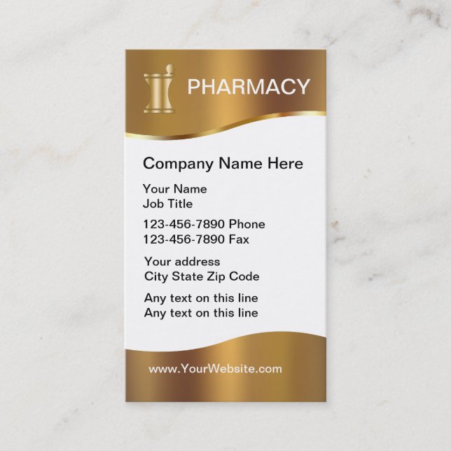 Classy Pharmacy Business Cards (Front)