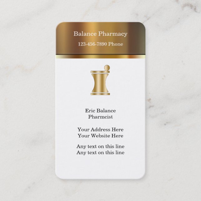 Classy Pharmacy Business Cards (Front)