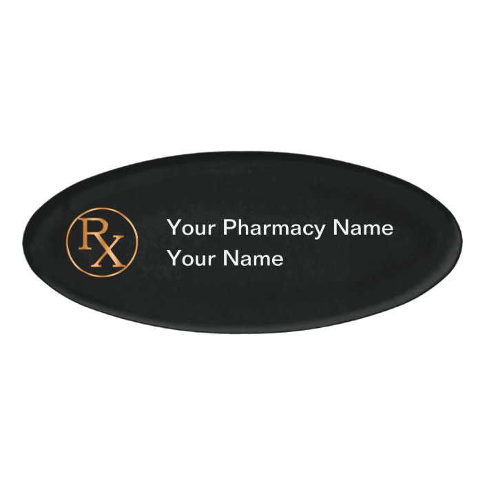 Classy Pharmacy Name Tag