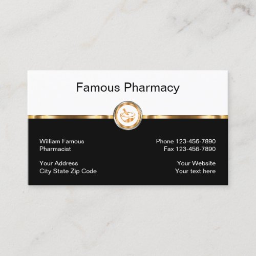 Classy Pharmacy Pharmacist Business Cards