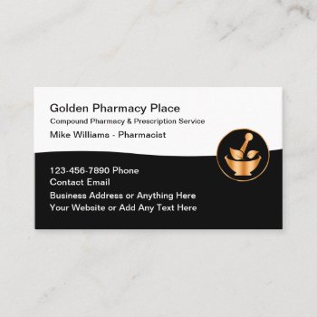 Classy Pharmacy Pharmacist Retail Business Cards by Luckyturtle at Zazzle