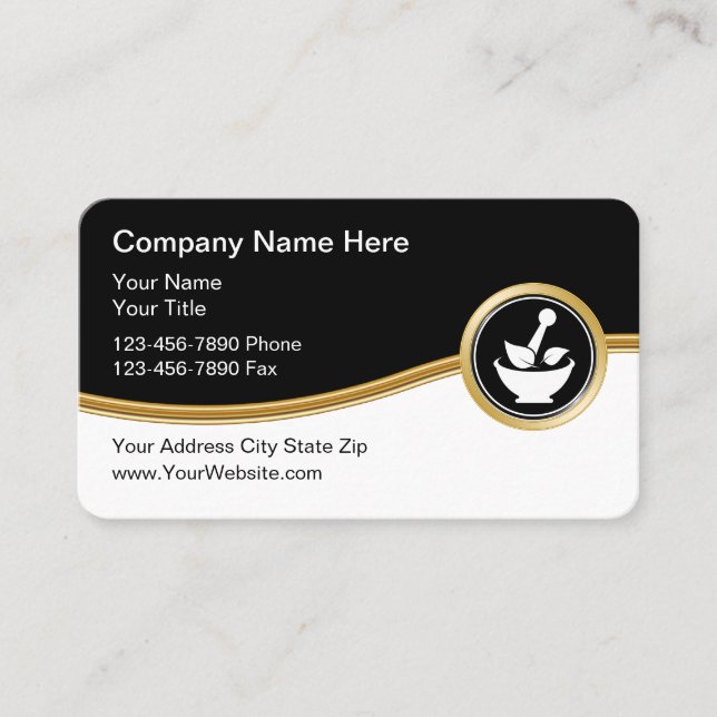 Classy Pharmacy Unique Business Cards (Front)