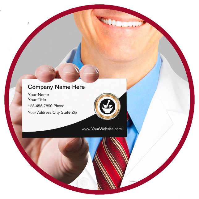Classy Pharmacy Unique Logo Business Cards (Creator Uploaded)