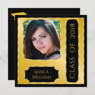 Classy Photo Framed Graduation Double Sided Invitation