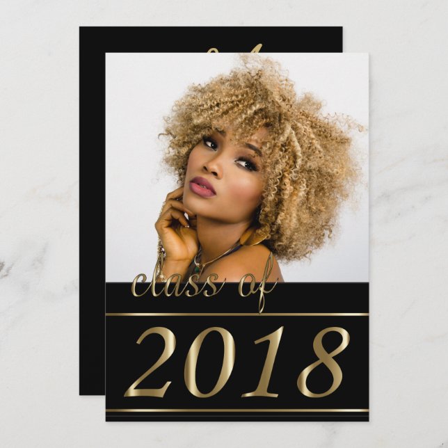 Classy Photo Graduation  Invitation (Front/Back)