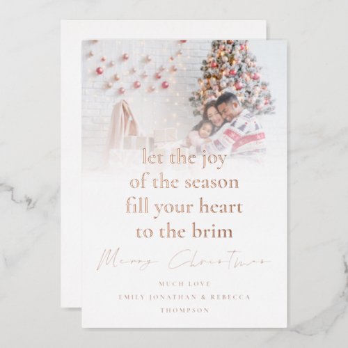 Classy Photo Overlay Christmas Luxury Real Foil Holiday Card