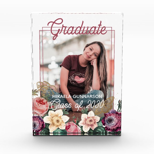 Classy Photo Personalized Congratulations Graduate Block (Front)