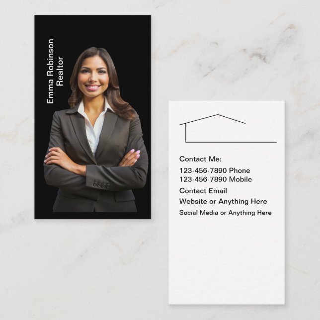 Classy Photo Real Estate Classy Business Cards (Front/Back)