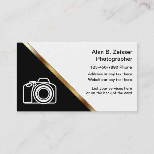 Classy Photographer Business Cards