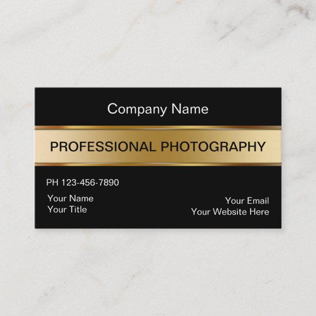 Classy Photographer Business Cards (Front)