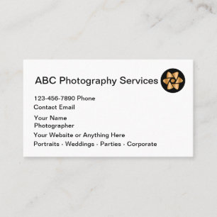 Classy Photography Services Photographer Business Card