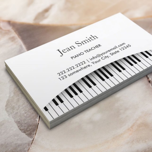 Classy Piano Keys Piano Teacher Business Card (Creator Uploaded)