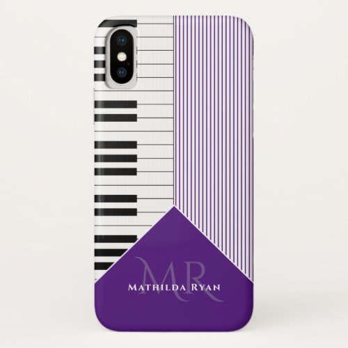 Classy Piano Keys  royal purple iPhone X Case