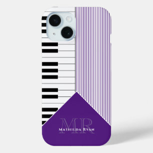 Classy Piano Keys royal purple iPhone 15 Case