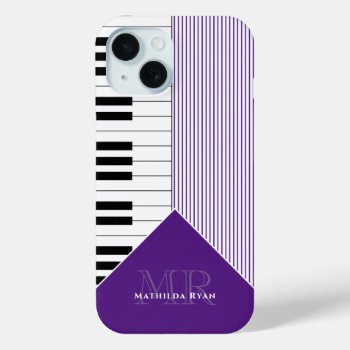Classy Piano Keys | Royal Purple Iphone 15 Case by BestCases4u at Zazzle