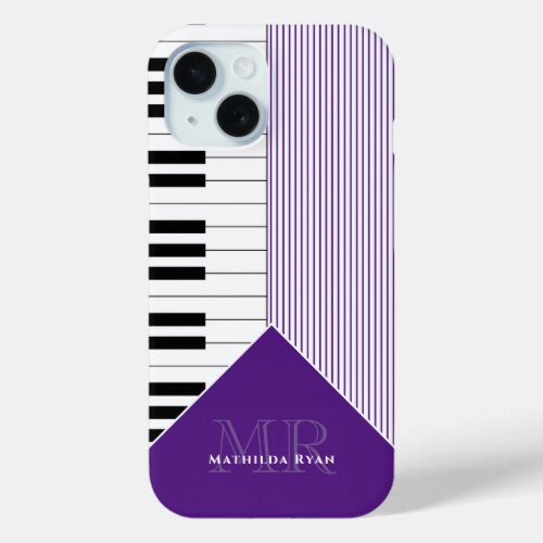 Classy Piano Keys  royal purple iPhone 15 Case