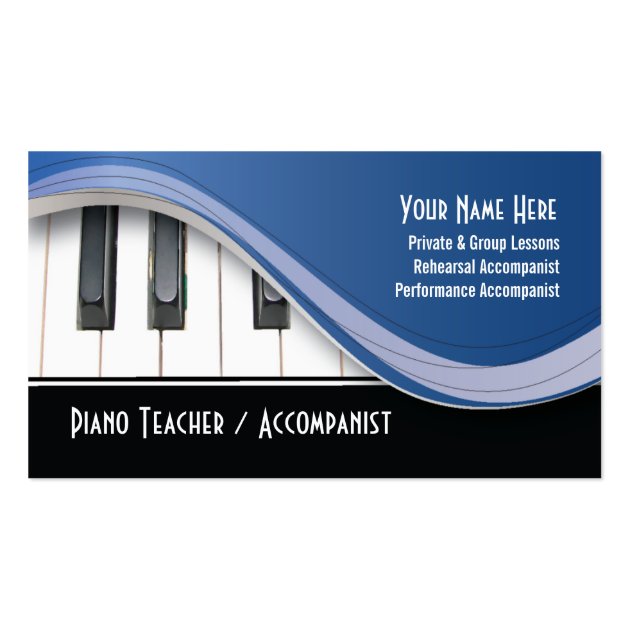 Classy Piano Teacher Business Card