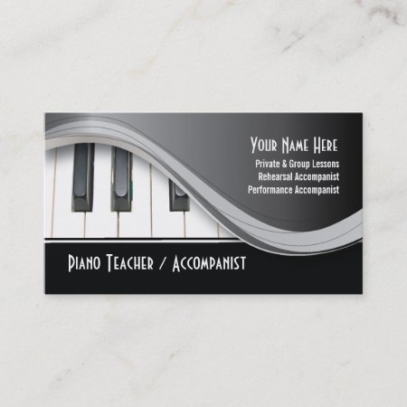 Classy Piano Teacher Business Card