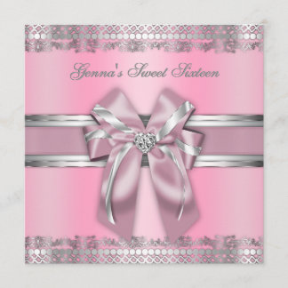 Classy Pink and Silver Invite