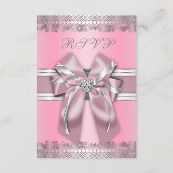 Classy Pink And Silver Rsvp by TreasureTheMoments at Zazzle
