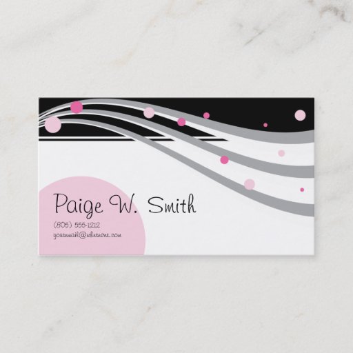 Customizable Classy Pink Black Grey business card