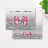 Classy Pink Bow & Silver Glitter Prom Admission (Desk)