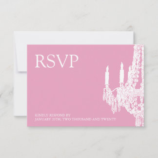 Classy Pink Chandelier RSVP Cards (3.5x5)