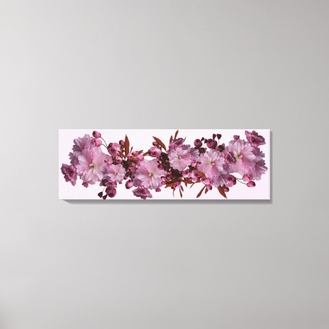 Classy pink cherry blossom fine art panorama canvas print (Front)
