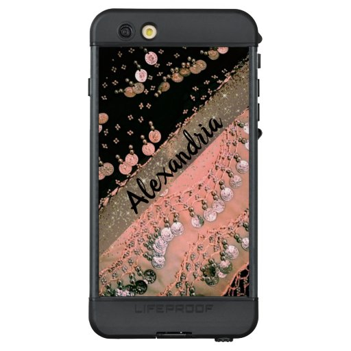 Classy Pink Coral and Black Gypsy Scarf     LifeProof NÜÜD iPhone 6s Plus Case