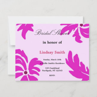 Classy Pink Floral Bridal Shower Invitation