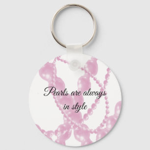 Classy Pink Pearls Keychain