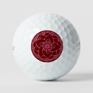 Classy Pink & Red Mandala Golf Balls