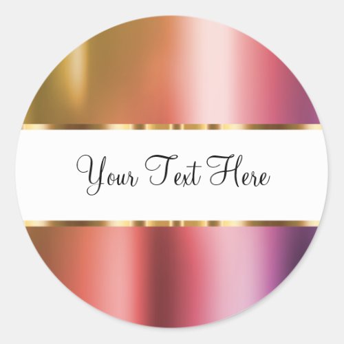 Classy Pink Rose Gold Custom Sticker Labels