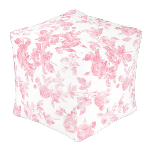 Classy Pink Roses Pouf