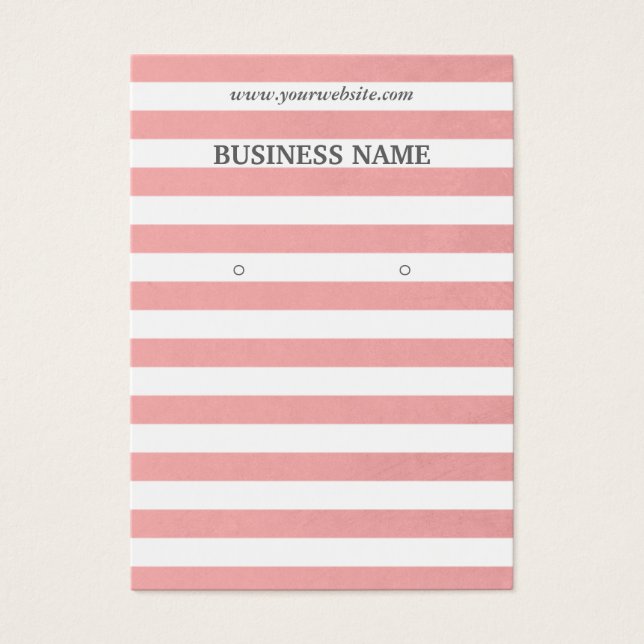 Classy Pink Stripes Earring Display Cards (Front)