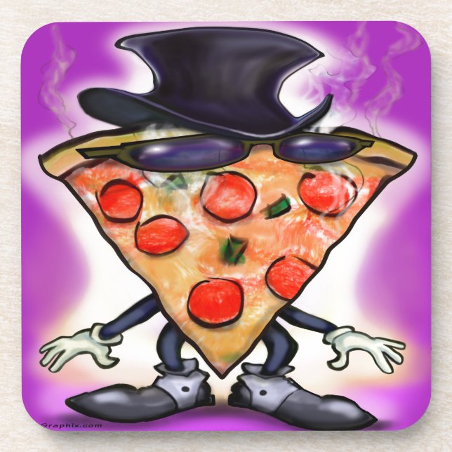 Classy Pizza Beverage Coaster (Front)