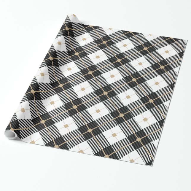 Classy Plaid Wrapping Paper (Unrolled)