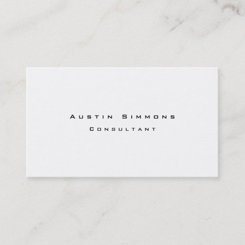 Classy Plain Black White Minimalist Custom Business Card