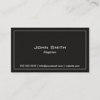 Classy Plain Border Dark Magician Business Card by cardfactory at Zazzle