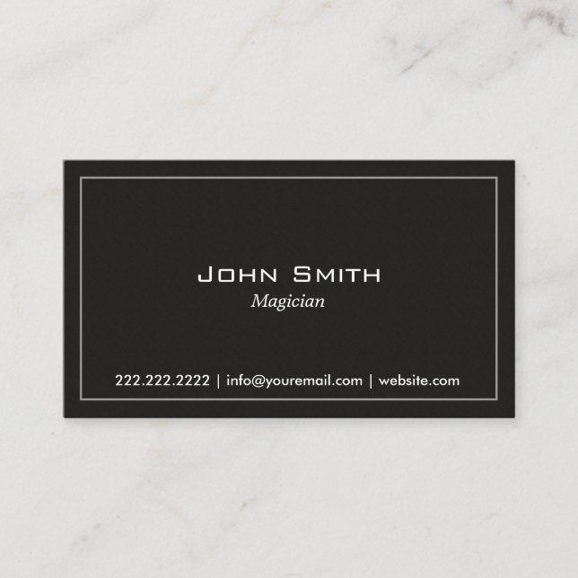 Classy Plain Border Dark Magician Business Card (Front)