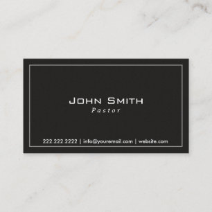 Classy Plain Dark Pastor Business Card