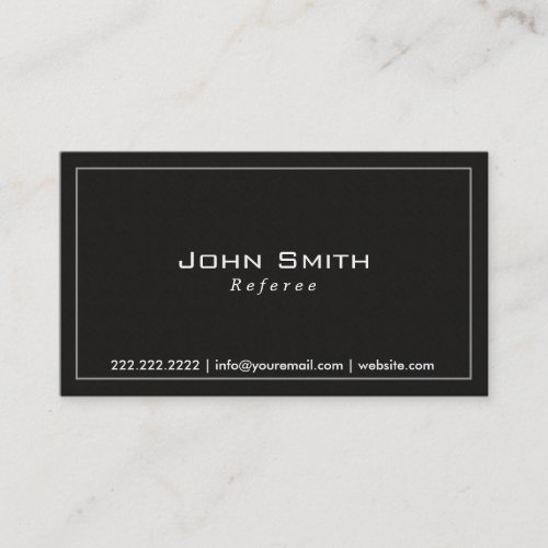 Classy Plain Dark Referee Business Card