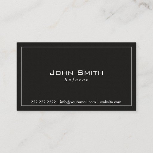 Customizable Classy Plain Dark Referee Business Card
