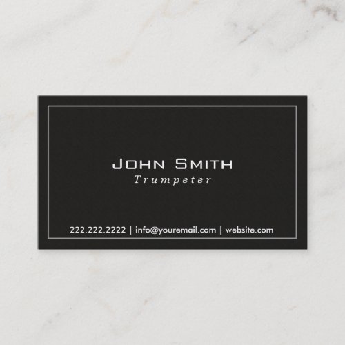 Classy Plain Dark Trumpeter Business Card