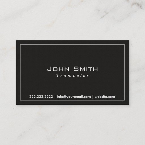 Customizable Classy Plain Dark Trumpeter Business Card