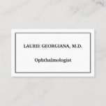 [ Thumbnail: Classy & Plain Ophthalmologist Business Card ]
