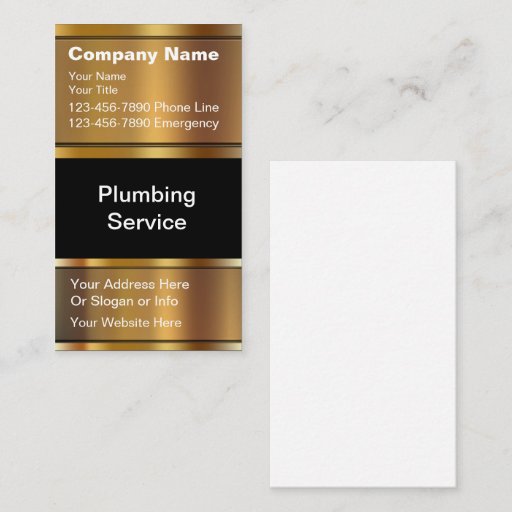 Customizable Plumber Business Cards